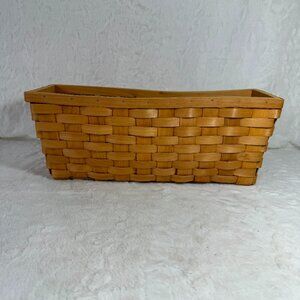 Basket Wide Weave Rectangle storage Wicker Country Farmhouse